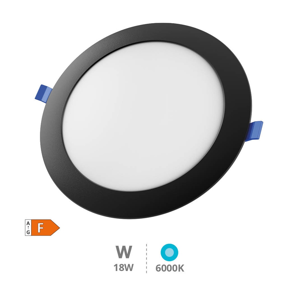 [201000064GSC] Downlight empotrable LED redondo Belur 18W 6500K Negro GSC. Mod. 201000064
