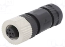 Conector M12 4 pin hembra aéreo IP65. Mod. SM12PVPA4W1D9