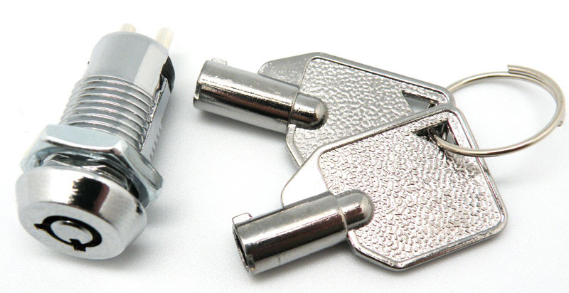 INTERRUPTOR DE CERRADURA MINI OFF-ON, CON DOS LLAVES, 125V. 1A (250V. 0.5A)
