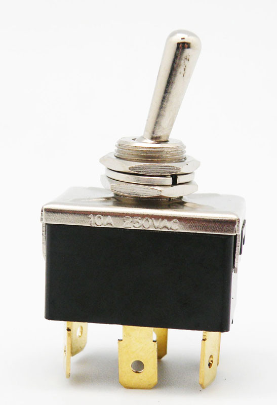 Interruptor 6 patillas 3 pociones con retorno (ON)- OFF-(ON) faston. Mod. 2472