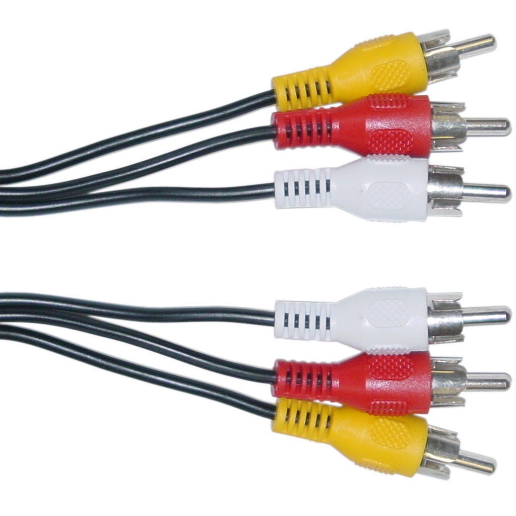 Conexión Audio- vídeo 3xRCA macho- 3XRCA macho 3 metros. Mod. 302230