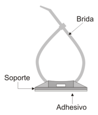 [31665EDH] Base adhesiva brida 27.7x27.7 mm blanca. Mod. BRF2828