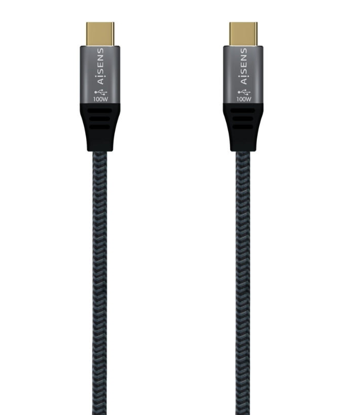 Cable USB C 2.0 Aluminio 5A 100W E-Mark Gris, 1.0M. Mod. A1070671