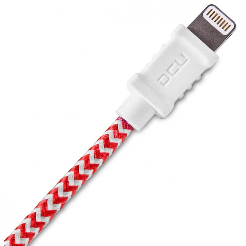 [34101235DCU] CONEXIÓN IPHONE USB LIGHTNING ROJO / BLANCO 1m DCU