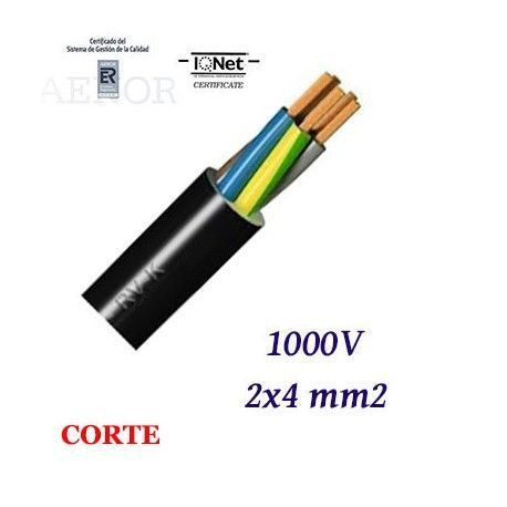 Manguera flexible 2x4mm2 0.6/1kV negra. Mod. MN2X4