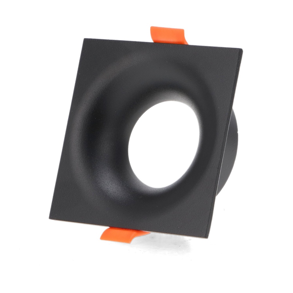 Aro Fijo Cuadrado Negro Serie Infinity Para Gu10/mr16. Mod. LM4329