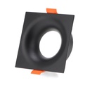 Aro Fijo Cuadrado Negro Serie Infinity Para Gu10/mr16. Mod. LM4329