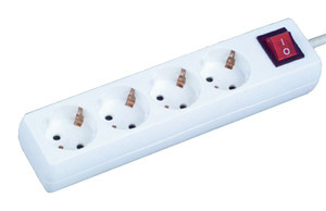 [36225NV] Base múltiple 4 tomas con interruptor luminoso 1.5 metros. Mod. MEL002