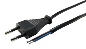 Conexión de alimentación 2x0.5mm2 1.8m negro puntas peladas. Mod. 36.640/180H05/GR