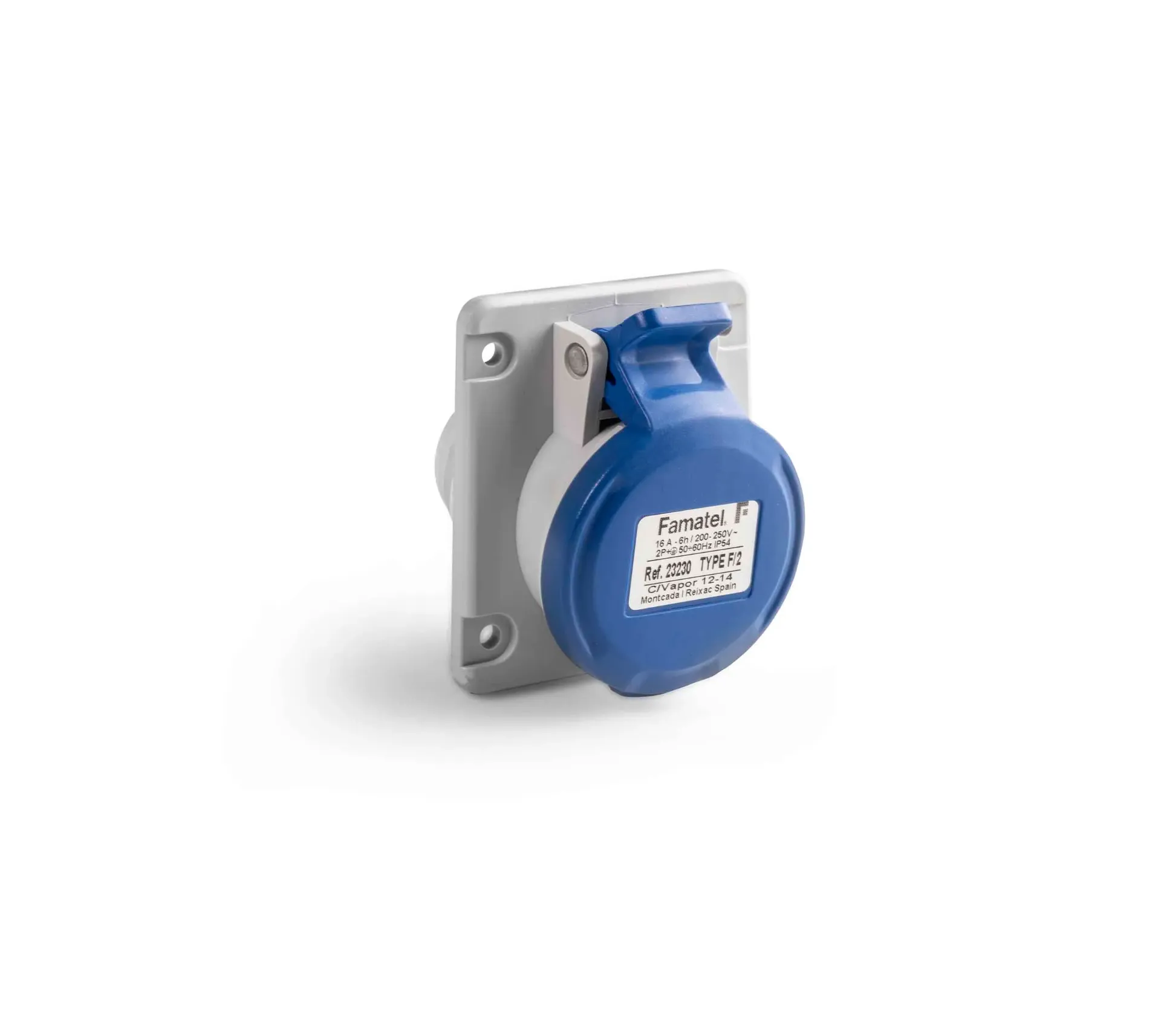 [23230FAM] Base tras cuadro 2P+T 16A IP54. Mod. 23230