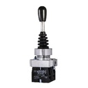 Manipulador (joystick) metálico Ø22mm. 2 posiciones. Con retorno al centro. 2NO. Mod. RHXD2-PA22
