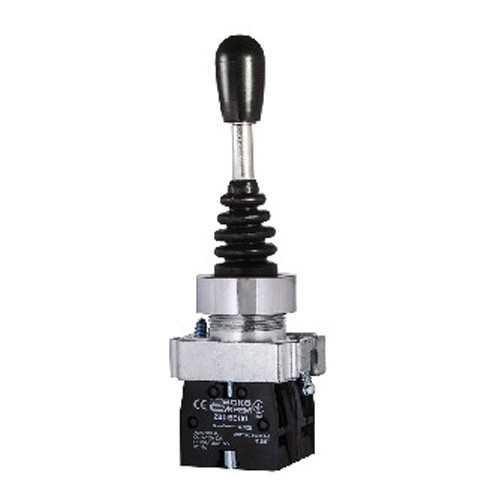 Manipulador (joystick) metálico Ø22mm. 4 posiciones. Con retorno al centro. 2NO+2NC. Mod. 3SXD2-PA24