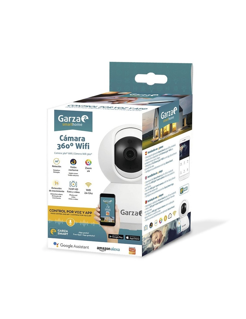 [401266GAR] Cámara Ip Inteligente 360º 720p HD Garza Smart. Mod. 401266