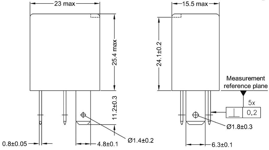 Relé electromagnético coche SPDT 12VCC 20A. Mod. 4-1904124-3