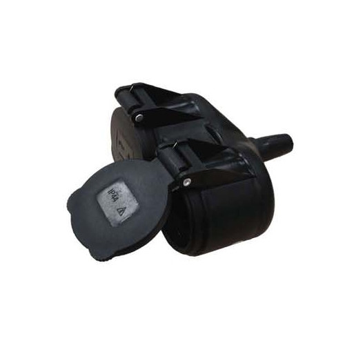 Base doble schucko goma aéreo c/tapa IP44. Mod. 000503302