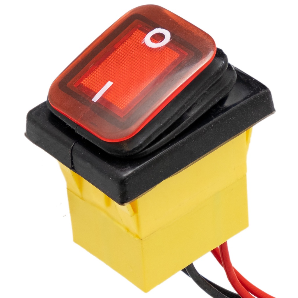 Interruptor estanco basculante  ON-OFF 4P rojo 220V 30A IP68. Mod. 4226-220R