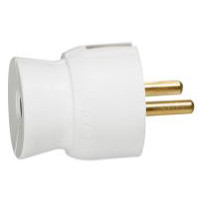 CLAVIJA CONECTOR SCHUKO MACHO AÉREO BLANCO. LEGRAND Mod. 50313