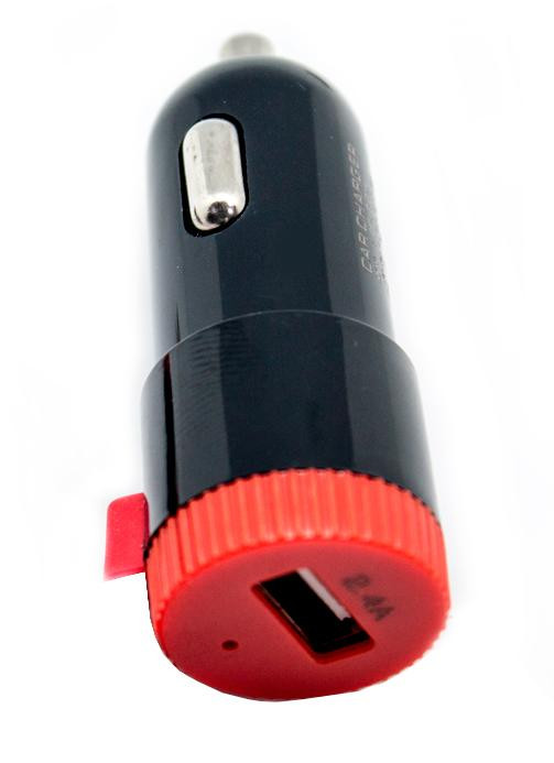 Cargador USB Coche CC/CC 5 V/2.4 A Rojo. Mod. 51644