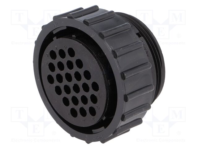 Conector redondo 24 pin hembra sin contactos CPC. Mod. CPC-206837-1