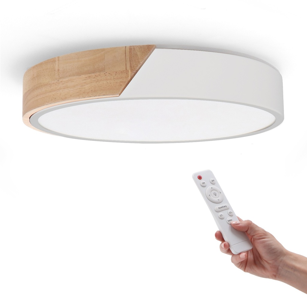 Plafon Led White Wood Round 24W CCT. Mod. LM8284