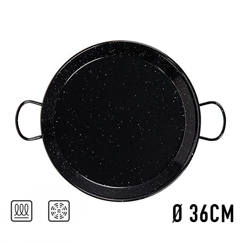 Paellera acero esmaltado 36 cm Vaello Campos.. Mod. 5436
