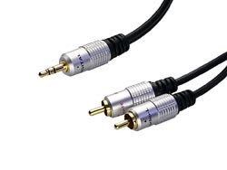 Conexión Audio Jack Macho Ø 3,5mm. Estéreo a dos RCA machos de 1.5 metros. Mod. 0651