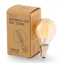 Bombilla Led Filamento E14 G45 4W ámbar. Mod. LM8552