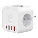 Adaptador regleta Cubo 3 tomas + 4 USB 5V/3.4V. Mod. 37400120
