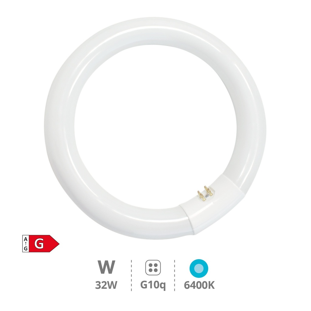 Tubo fluorescente circular trifósforo T9. 32W 6000k. Mod. 200800009