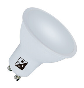 Bombilla LED 5W GU10 con sensor día/noche y movimiento 230VAC. Mod. 81.206/MCR/BL