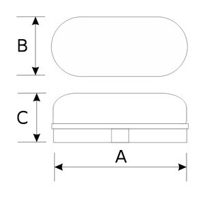 [8176912BEDH] Aplique oval LED. IP65 12W 6500K. Mod. 81769/12/B
