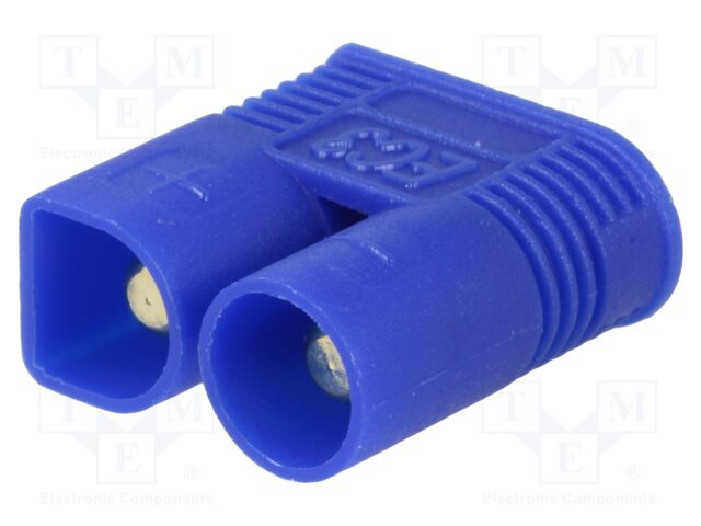Conector alimentación DC macho 2 pin azul 25A. Mod. EC3-M