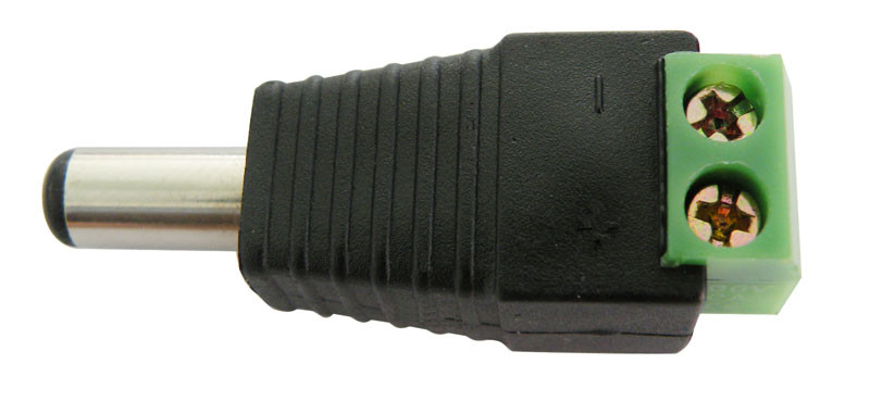 Conector Jack alimentación macho 2,5X5,5 c/terminal tornillo. Mod. 0887