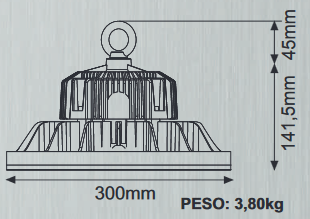 Campana UFO 150W 21000LM 5700K. Mod. 9615001CW