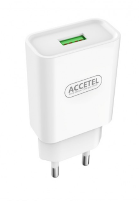 Cargador móvil USB 2.1A blanco Accetel. Mod. AC300