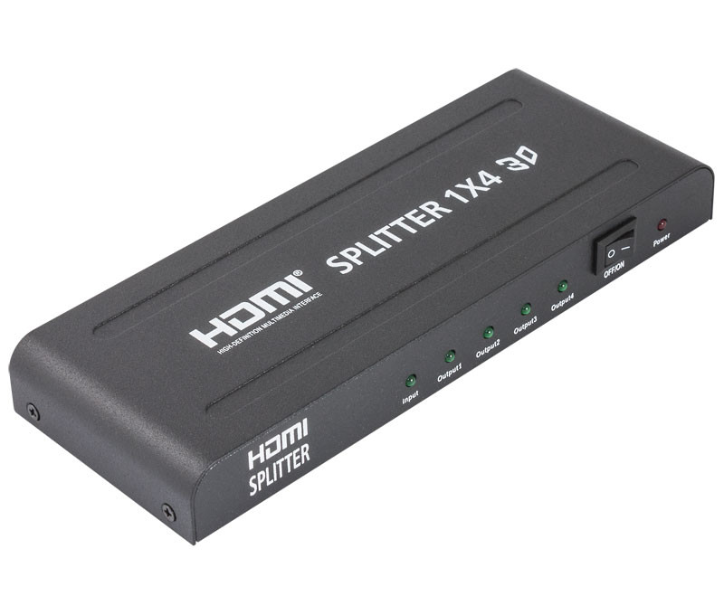 Repartidor de señal por HDMI 1 entrada 4 salidas. Mod. TV2000013