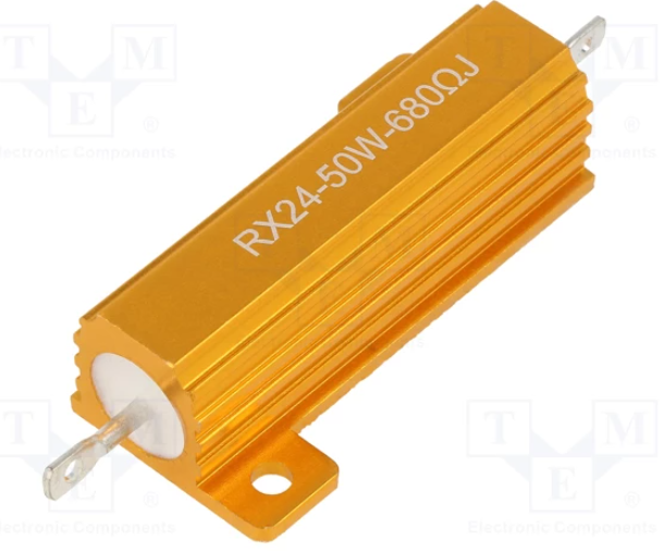 [AHP50W680RJTME] Resistencia de potencia con radiador atornillable 50W 680 Ohmios. Mod. AHP50W-680RJ