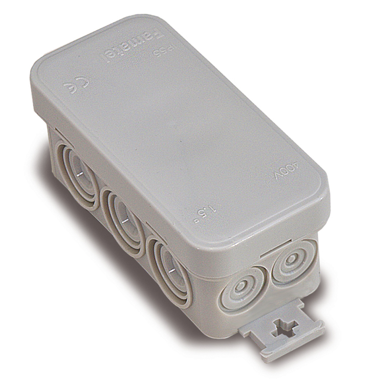 Caja estanca IP55 43x90x39mm pretroquelada Famatel. Mod. 3050