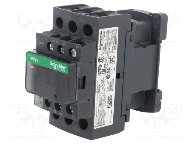 [LC1D25P7] Contactor 3P 3NO 25A + 1NO + 1NC 230VAC Schneider. Mod. LC1D25P7