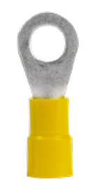 Terminal circular preaislado, amarillo, 4.0 mm² a 6.0mm². Mod. 2040094