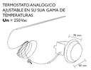 Termostato empotrar 10-40 ºC. Mod. Ty95