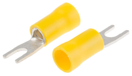 [1092564A] Terminal horquilla preaislado 6.3mm, amarillo, 4 mm² a 6mm². Mod. ASV556