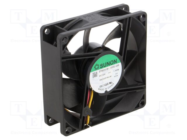 [EF80251B1G99A] Ventilador axial 12VDC 80x80x25mm 3 hilos. Mod. EF80251B1-G99-A