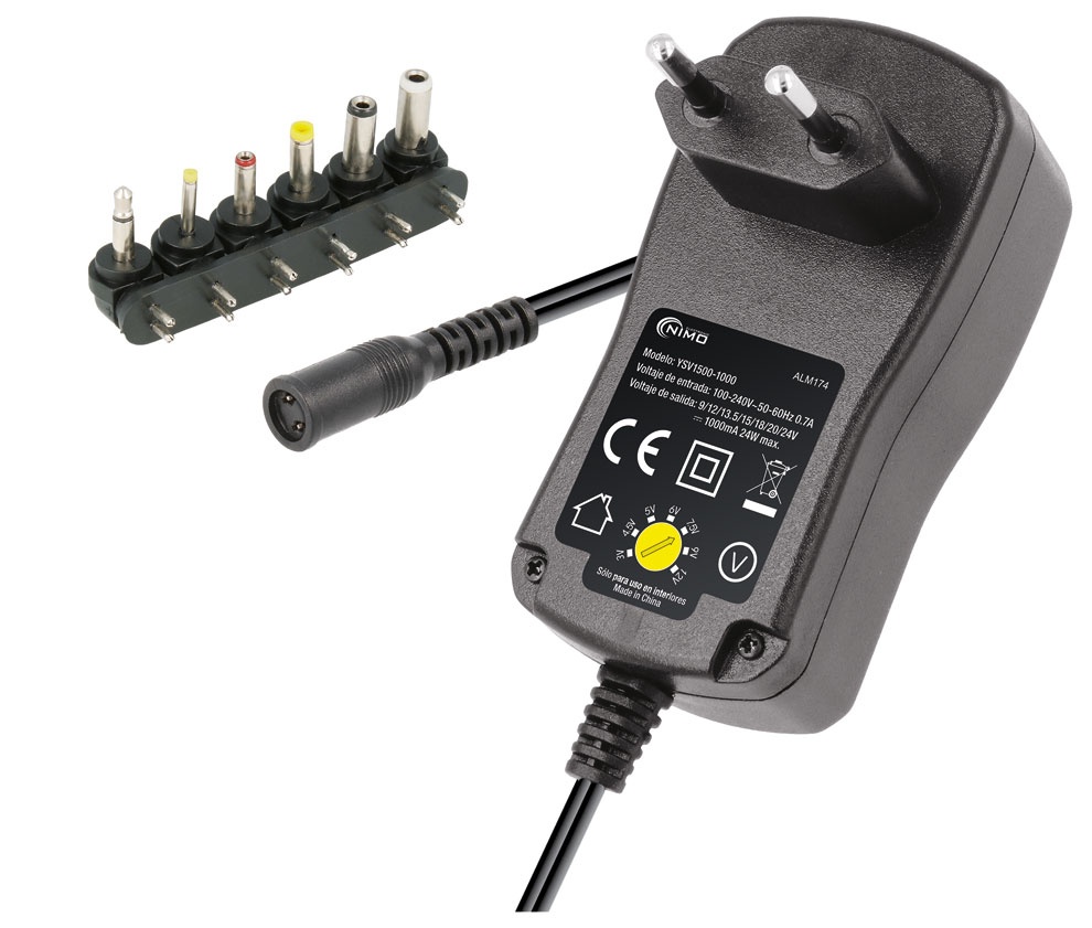 [ALM174ELM] Alimentador Regulable Manual 9..24Vcc/24W/1.000mA. Mod. ALM174