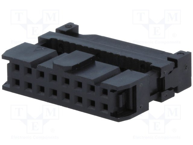 Enchufe IDC hembra PIN:16 IDC para cable cinta 1,27mm dorado. Mod. AWP-16