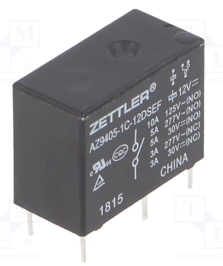 [AZ94051C12DSEFTME] Relé electromagnético 12VDC 10A Zettler. Mod. AZ9405-1C-12DSEF