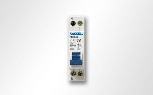 [B28C20NSAS] Int. Aut. magnetotérmico estrecho 1P+N 20A curva C SASSIN. Mod. 3SB28-20