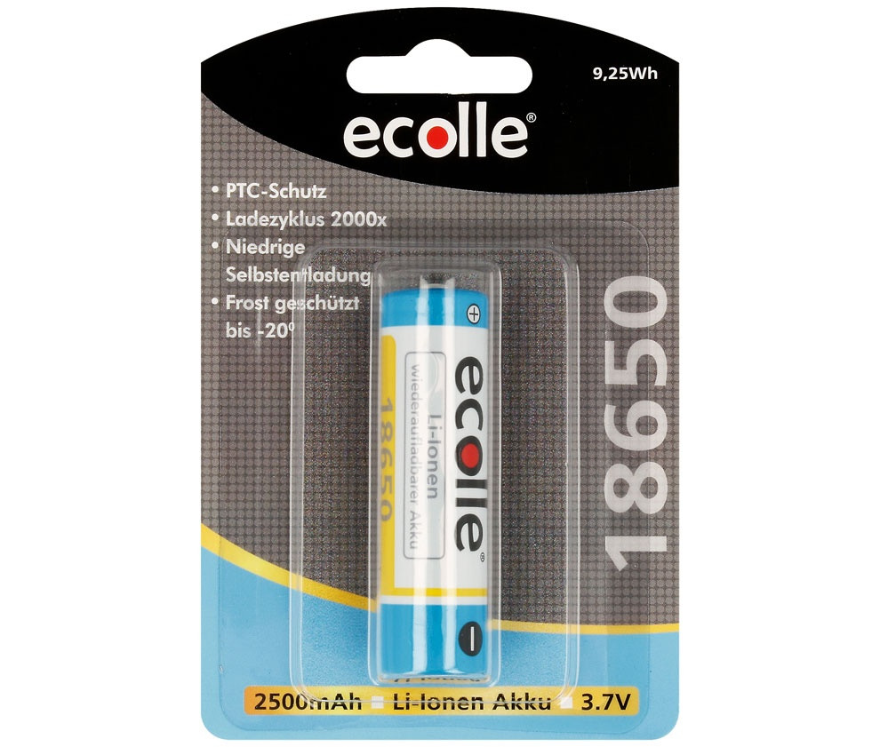Batería pila recargable 3.7V 2500mAh LI-ION IRC18650. Mod. 009000187