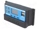 Regulador solar 12V - 24VDC 30A LCD. Mod. SOL-30A-LCD