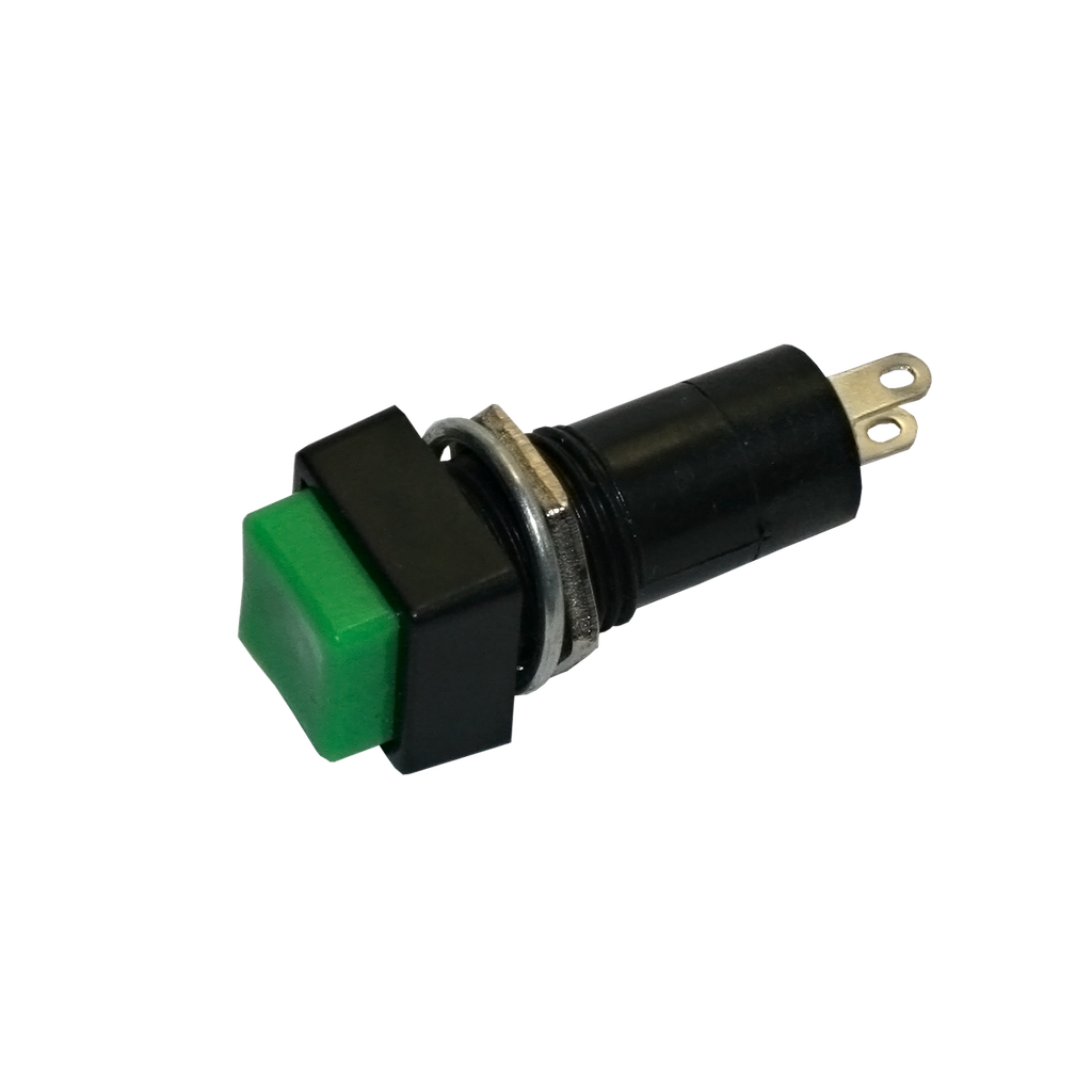 Interruptor roscado cuadrado 2A/250V verde. Mod. 0930V